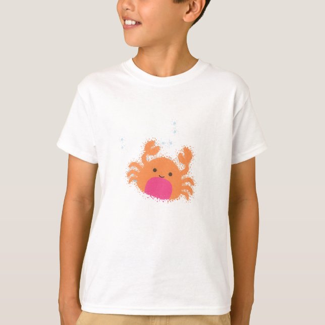 Orange Cartoon Crab T-Shirt (Front)