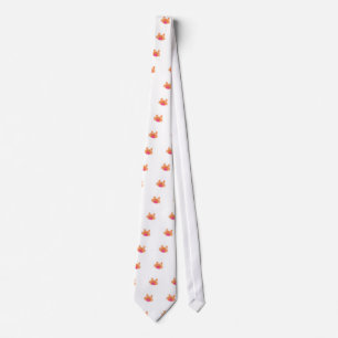 Orange Cartoon Crab Tie