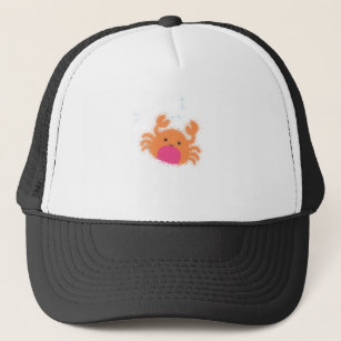 Orange Cartoon Crab Trucker Hat