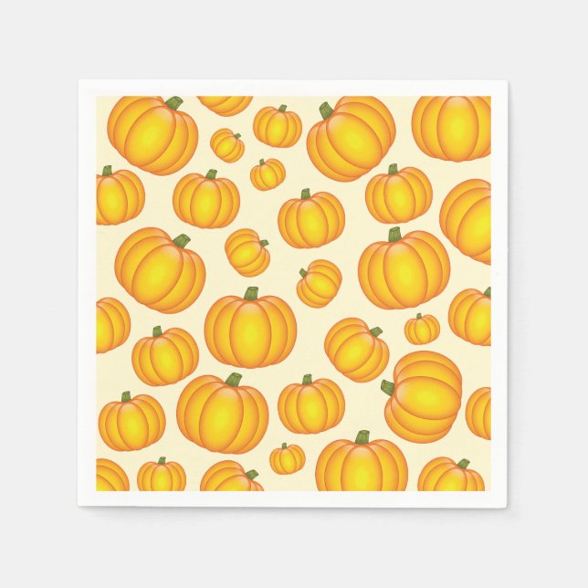 Orange Cartoon Pumpkin Pattern Napkin (Front)