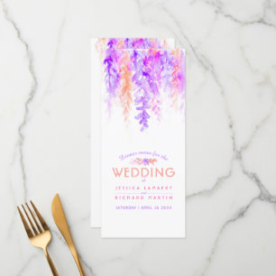 Orange cascading floral art watercolor menu pack