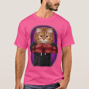 Orange Cat As Boxing Champion In Boxer Gloves T-Shirt