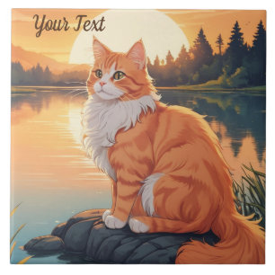 Orange Cat by Lake Tile