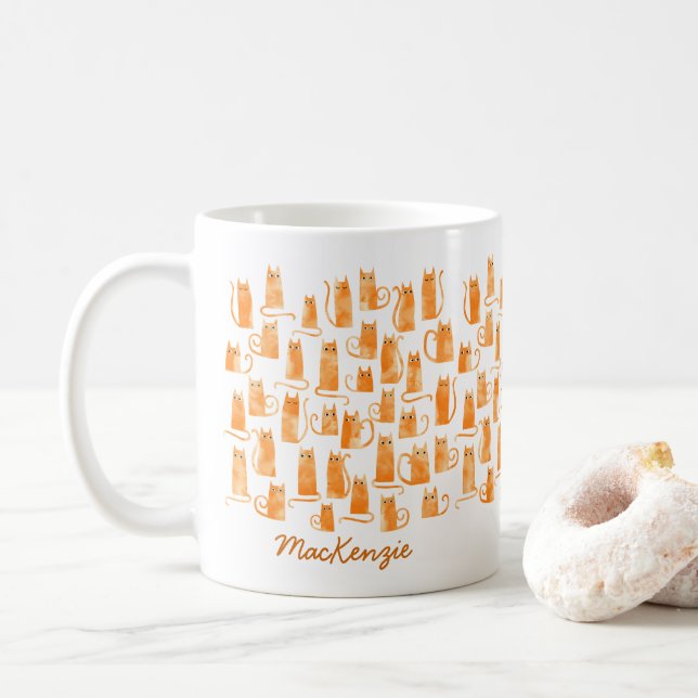 Orange Cat Coffee Mug (With Donut)