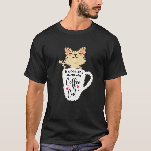 Orange Cat Coffee Mug Cat T-Shirt (Front)