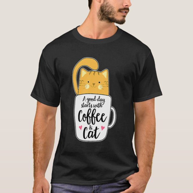 Orange Cat Coffee Mug Cat T-Shirt (Front)