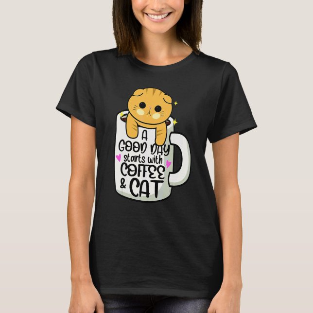 Orange Cat Coffee Mug Cat T-Shirt (Front)