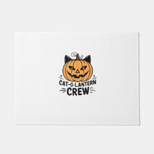 Orange Cat Costume - Cute Halloween Jack o Lantern Doormat