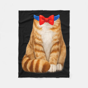Orange Cat Costume Tabby Bow Tie Cute Funny Pet Fleece Blanket