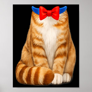 Orange Cat Costume Tabby Bow Tie Cute Funny Pet Poster