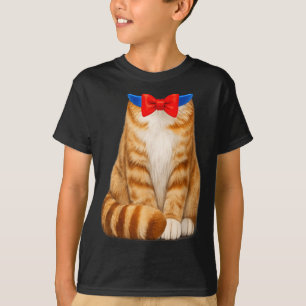 Orange Cat Costume Tabby Bow Tie Cute Funny Pet T-Shirt