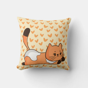 Orange cat cushion