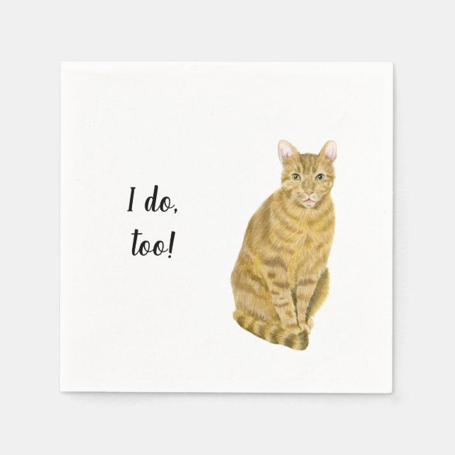 Orange Cat Custom Cocktail Napkin (Front)