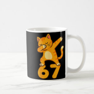 Orange Cat Dabbing Funny 67 Six Seven Meme  Coffee Mug