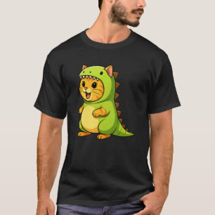Orange Cat Dinosaur Costume Trex Animal Lover Mum T-Shirt