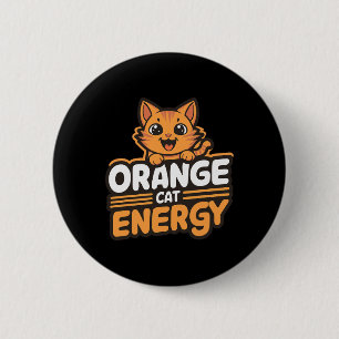 Orange Cat Energy 6 Cm Round Badge