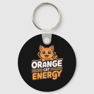 Orange Cat Energy  Key Ring