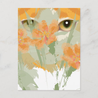 Orange Cat Foliage Peeper Postcard