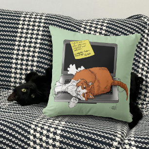 Orange Cat Funny Laptop Cushion