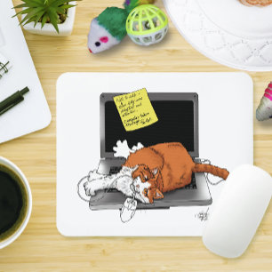Orange Cat Funny Laptop Green Work Home Mouse Mat