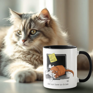 Orange Cat Funny Laptop Green Work Home Mug