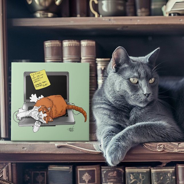 Orange Cat Funny Laptop Tile (Creator Uploaded)