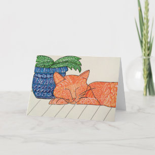Orange Cat Greeting Card