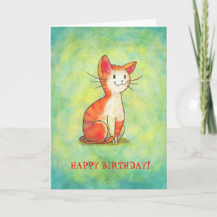 Orange Cat Greeting Card(customisable) Card