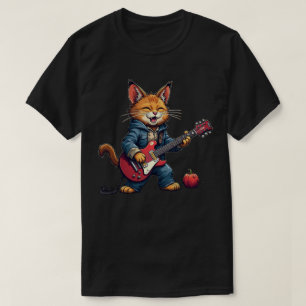 Orange Cat Guitar Player T-Shirt