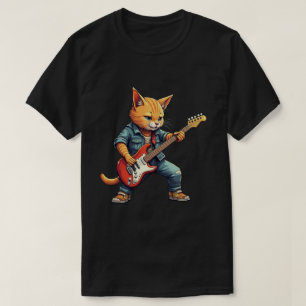 Orange Cat Guitar Player T-Shirt