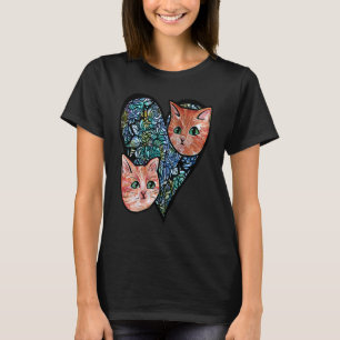 Orange cat heart Valentine's Day Cats T-Shirt