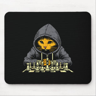 Orange Cat Hoodie Playing Chess Game Cool Women Me Mouse Mat