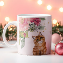 Orange Cat Illustration Customisable Coffee Mug