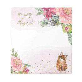 Orange Cat Illustration Girl Daily Notes