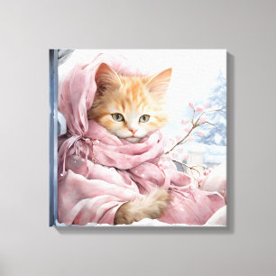 Orange Cat In A Window Canvas Print