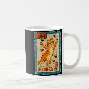 Orange Cat Jumng With Sushi Japanese Food Men Wome Coffee Mug