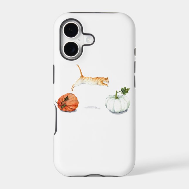 Orange Cat Jumping Between Pumpkins (Back)