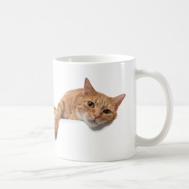 Orange Cat Laying Down Coffee Mug (Right)