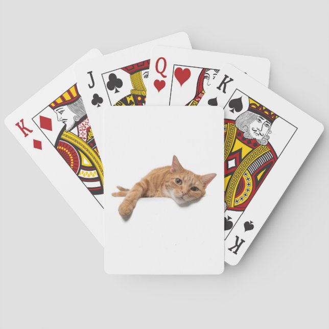 Orange Cat Laying Down Playing Cards (Back)