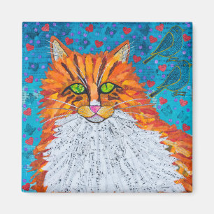 Orange Cat Love Magnet
