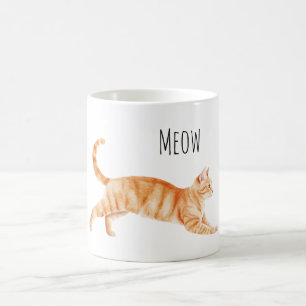 Orange Cat Meow Coffee Mug