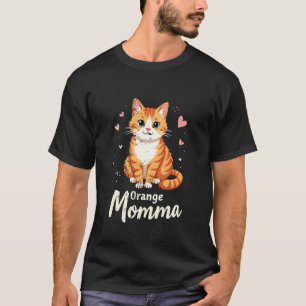 Orange Cat Momma Cute & Funny Orange Cat Lover Mum T-Shirt