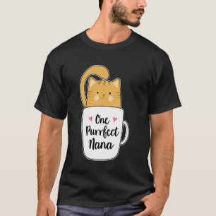 Orange Cat Mum Coffee Nana for Grandma Funny Mothe T-Shirt