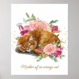 Orange Cat Mummy Beautiful  Poster