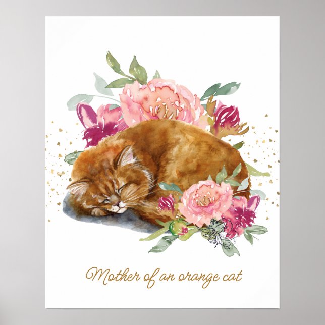 Orange Cat Mummy Beautiful  Poster (Front)