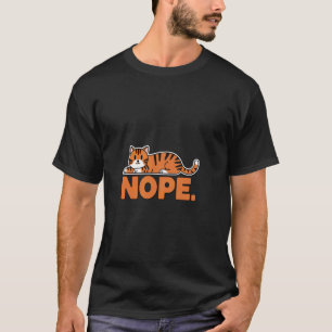 Orange Cat Nope Humour Sarcastic Cat Lover T-Shirt