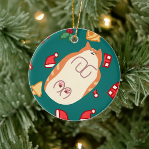 Orange cat ornament