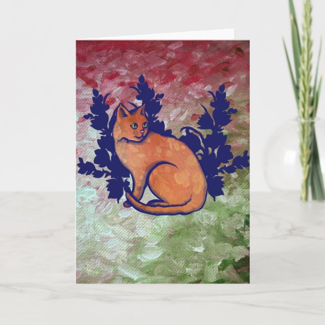 Orange Cat Painting Mister Wumps Card (Front)