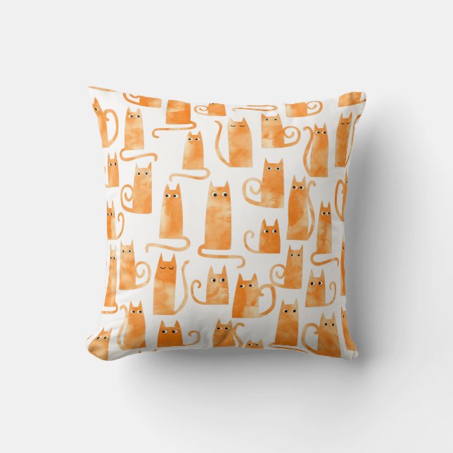Orange Cat Pattern Cushion (Front)