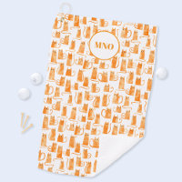 Orange Cat Pattern Monogram